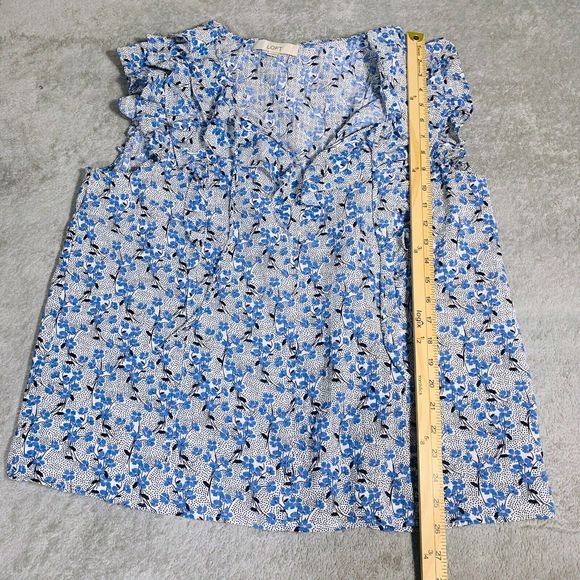 LOFT Floral Ruffle Tassel Blouse Size XL Women’s - Picture 9 of 9